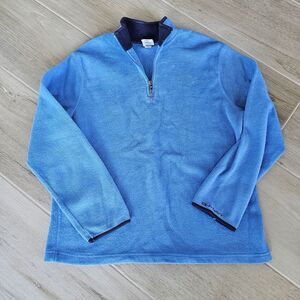 Vintage Old Navy Quarter Zip Fleece Pullover in Light Blue, Sz XL
